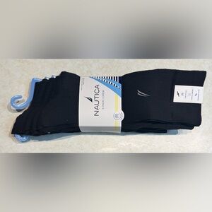 5 Pairs of Nautica Black Men’s Crew Socks Comfortable Everyday Wear Black